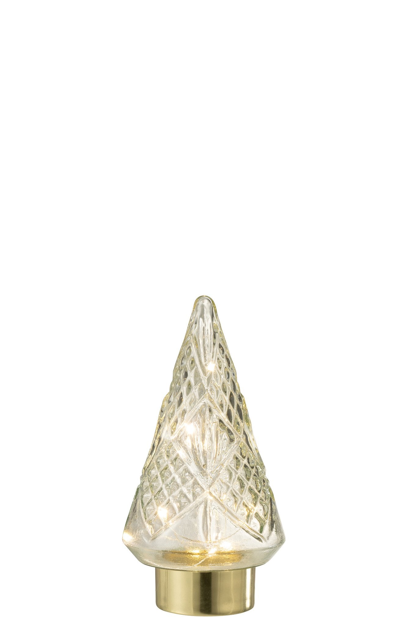 J-Line Kerstboom - glas transparant - LED lichtjes - small