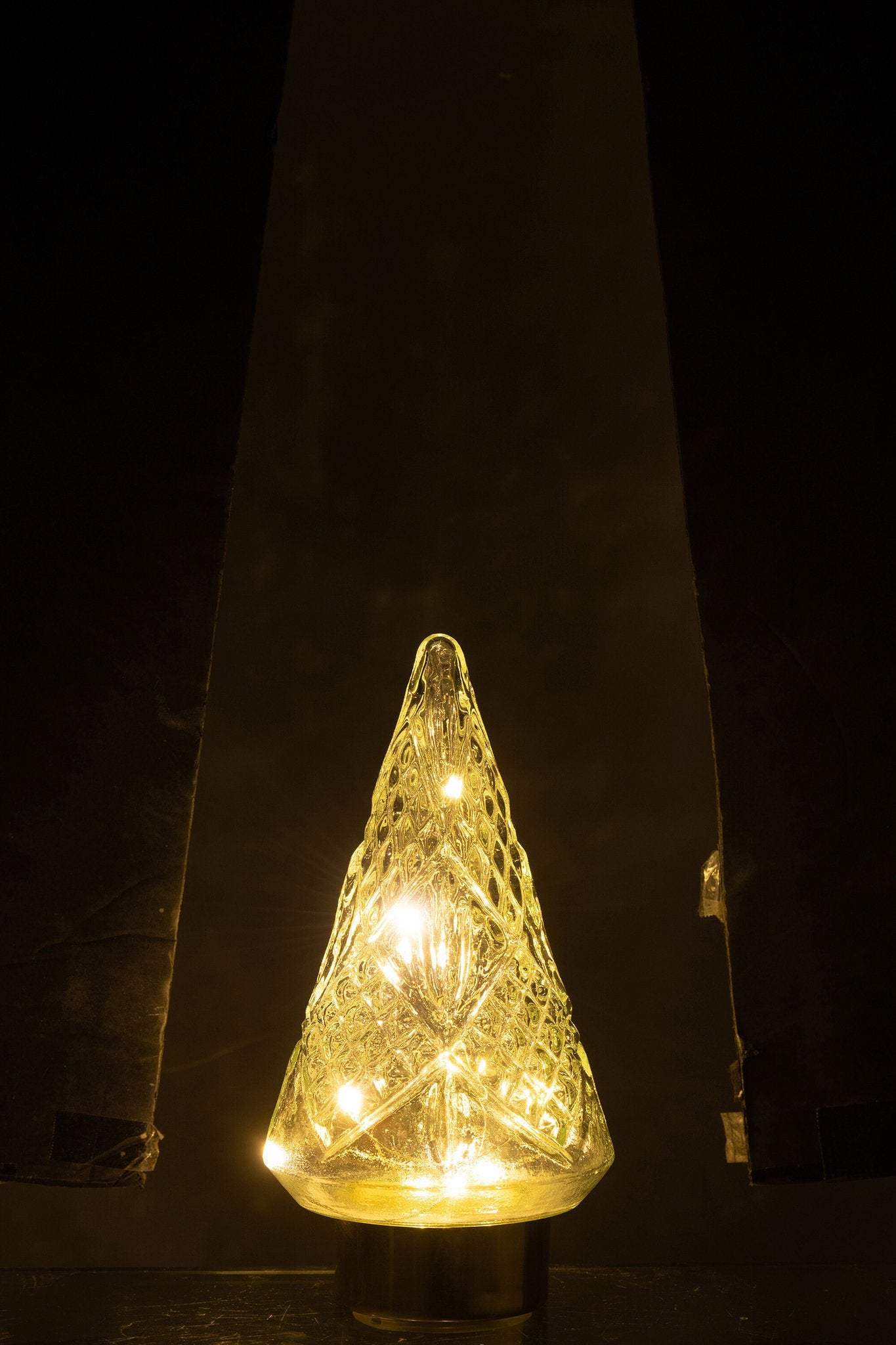 J-Line Kerstboom - glas transparant - LED lichtjes - small