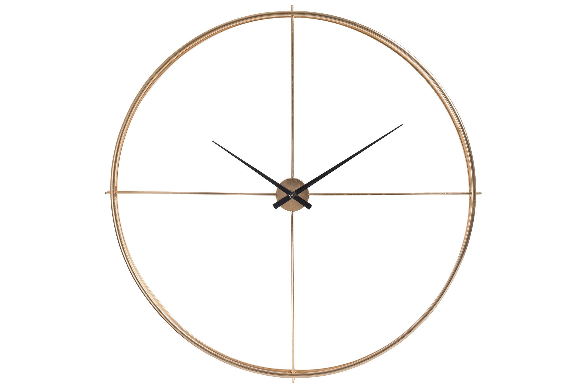 J-Line Rond klok - metaal - goud - Ø 127 cm - woonaccessoires