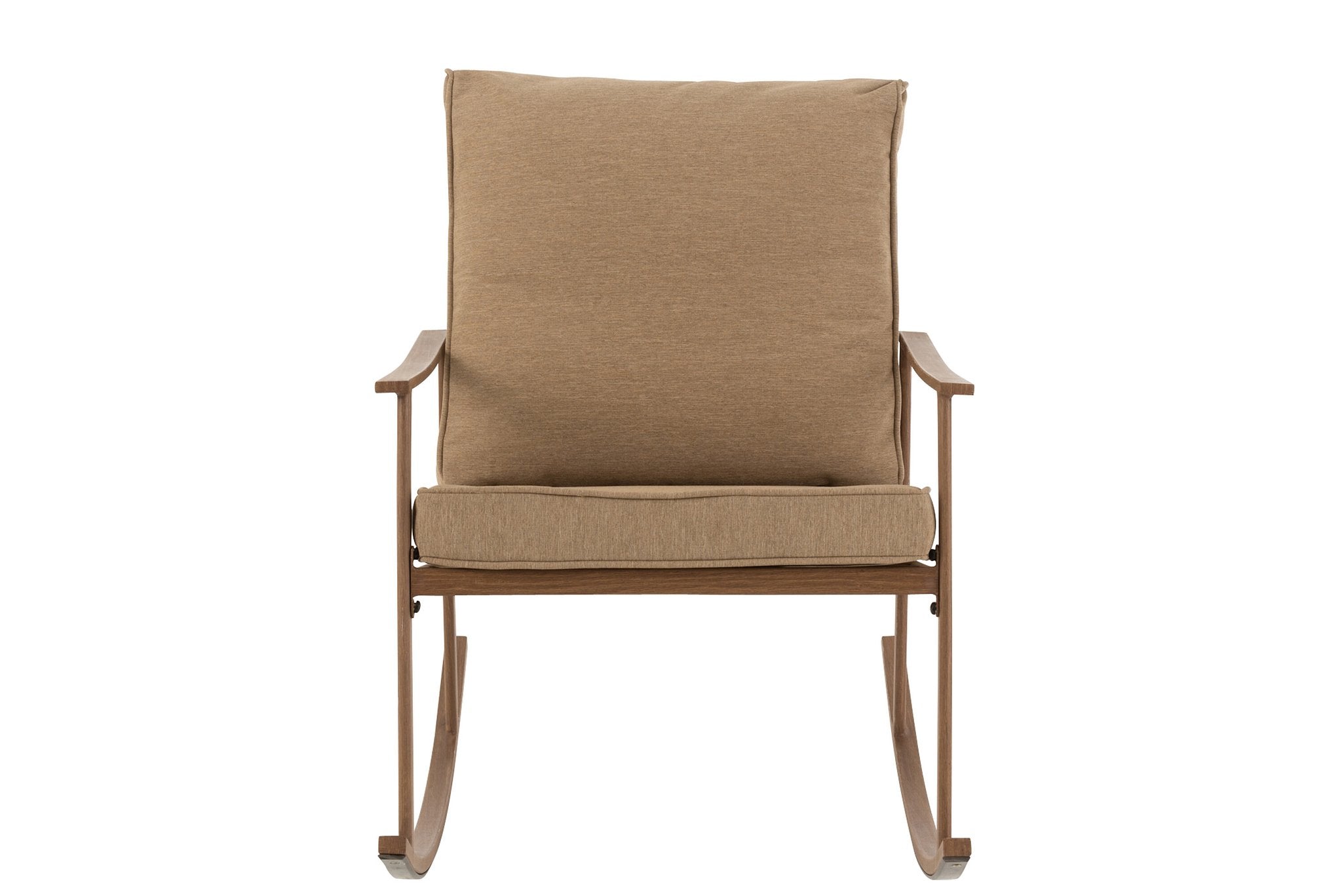 J-Line schommelstoel - metaal/textiel - beige/donkerbruin