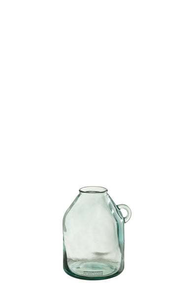 J-Line vaas Handvat Cilinder - gerecycleerd glas - small