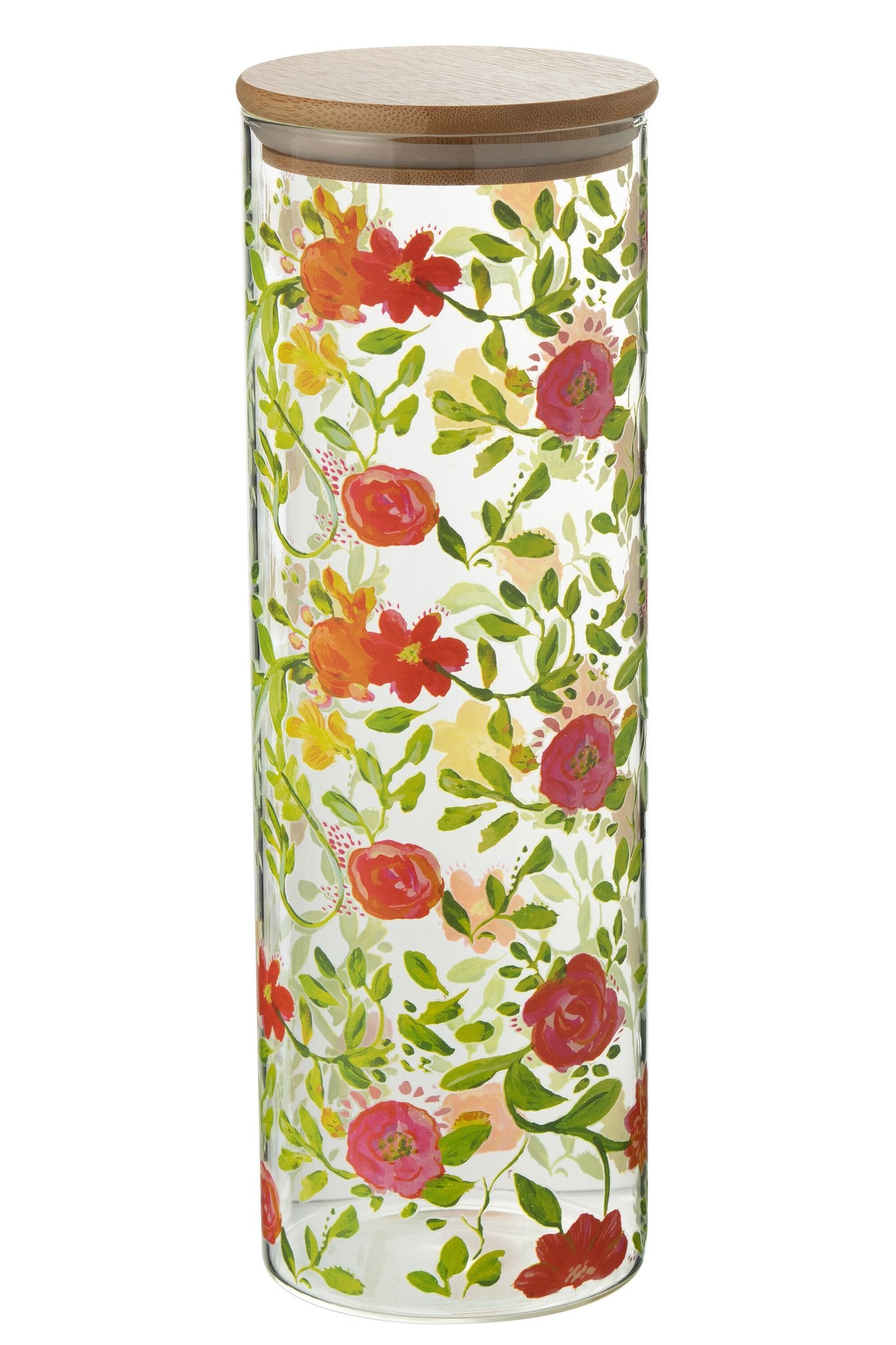 J-Line voorraadpot Bloemen - glas - mix - large