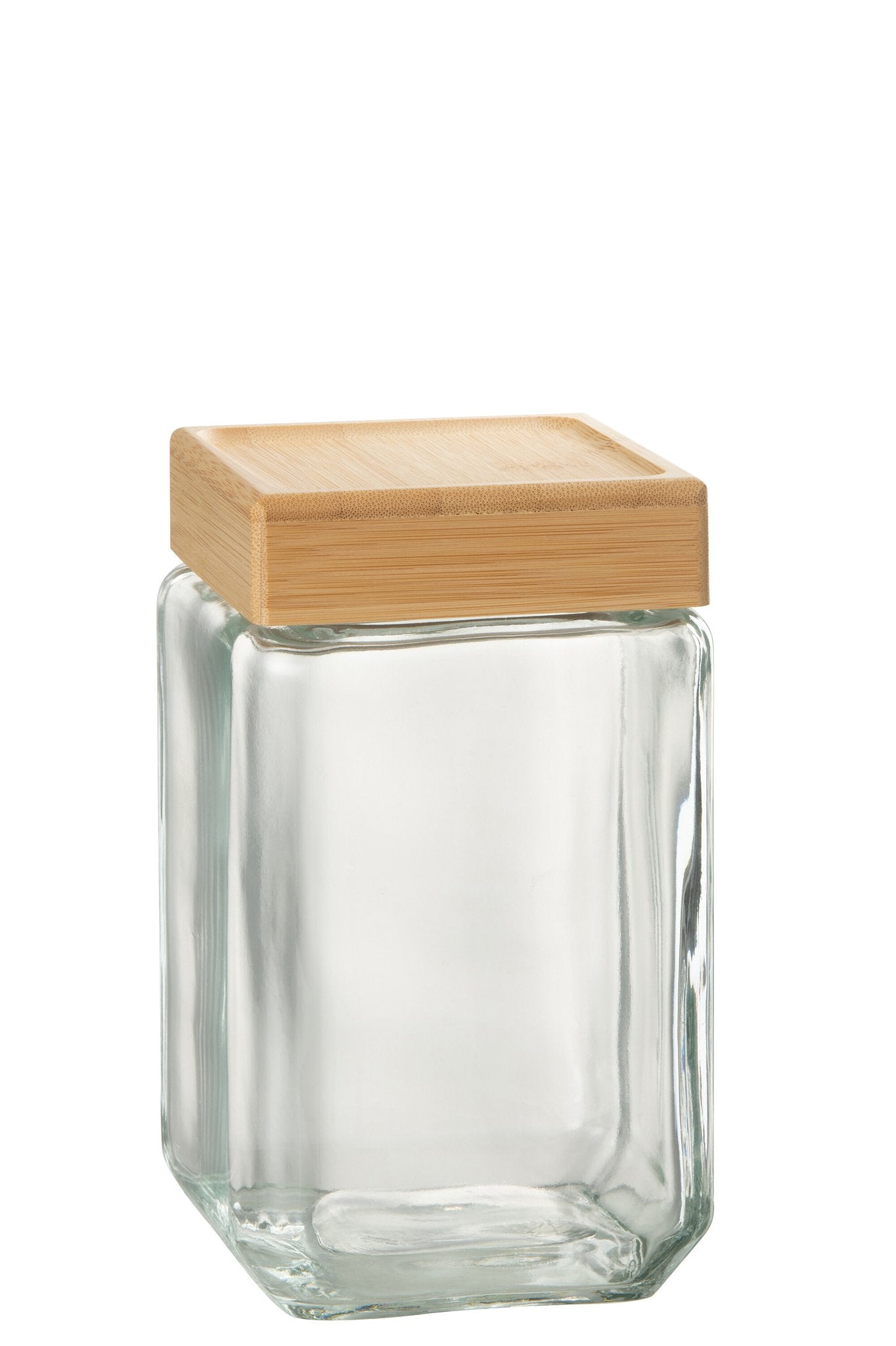 J-Line Pot In Glas Brad Glas/Bamboo Transparant/Naturel Large
