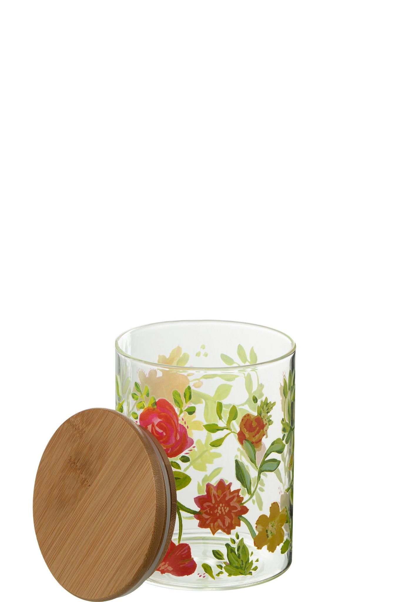 J-Line voorraadpot Bloemen - glas - mix - small