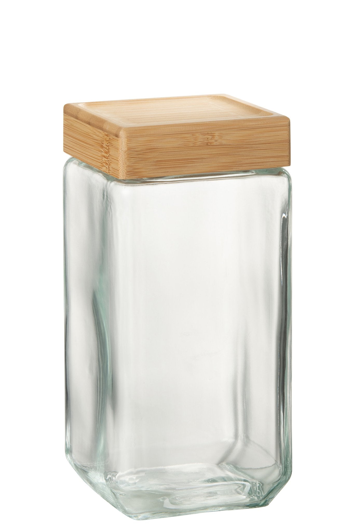 J-Line Pot In Glas Brad Glas/Bamboo Transparant/Naturel Extralarge