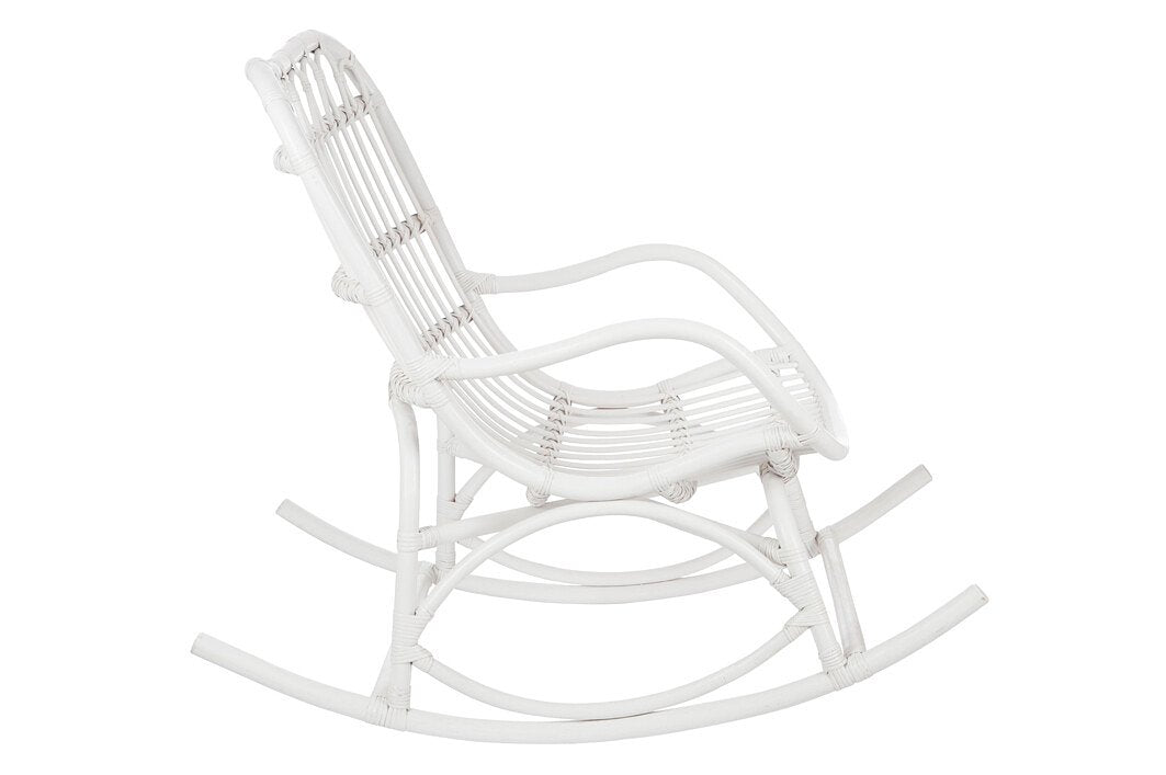 J-Line schommelstoel - rotan - wit