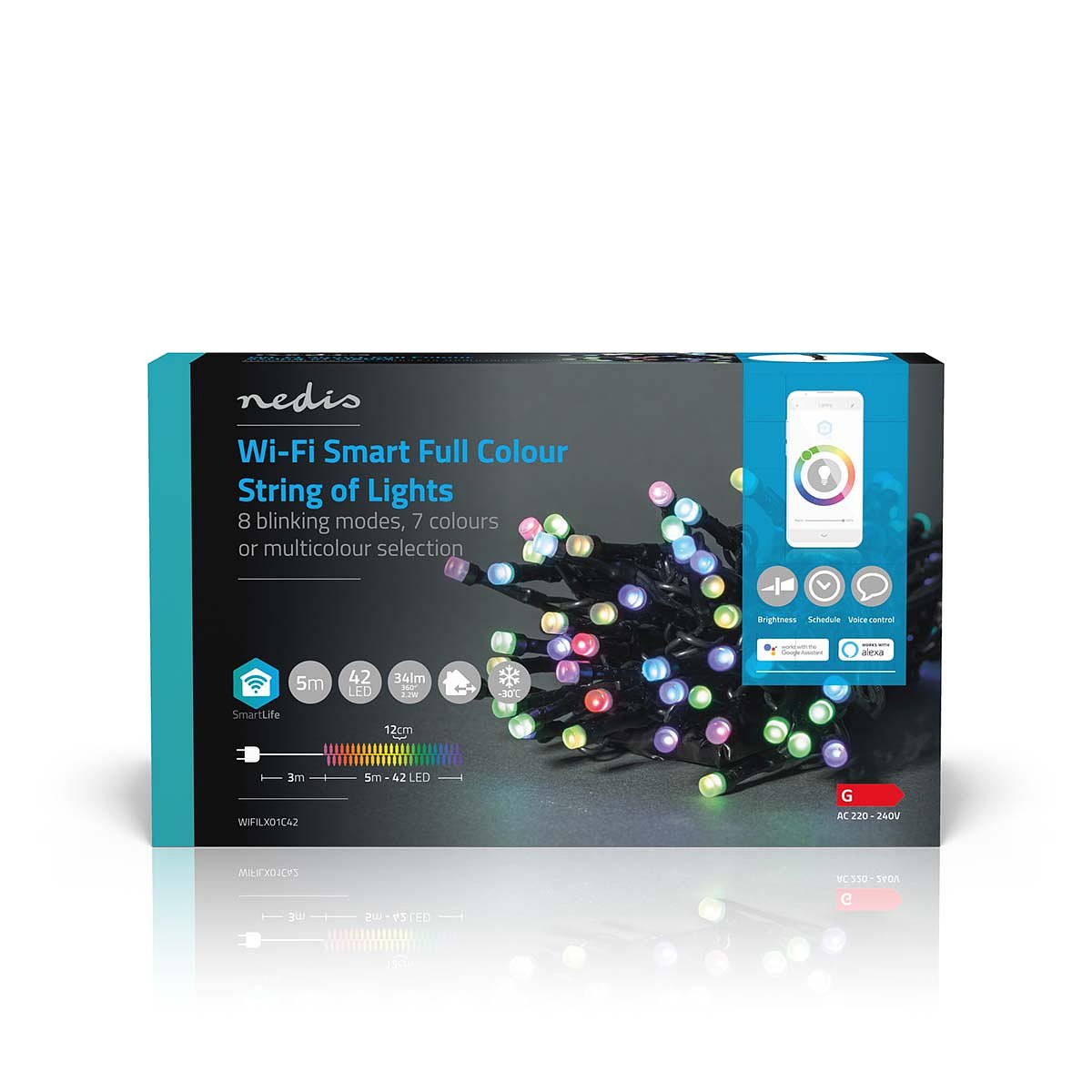 Nedis SmartLife Decoratieve LED | Wi-Fi | RGB | 42 LED's | 5.00 m | Android / IOS