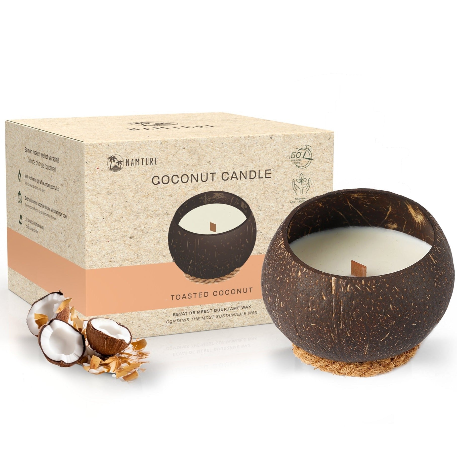 NAMTURE Coconut candle Toasted Coconut 2 pack