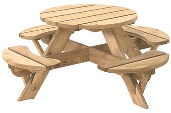 Kinderpicknicktafel Jimmy -rond - afm. Ø 63 cm - geimpregneerd grenen