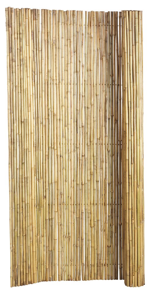 Bamboe tuinscherm op rol, afm. 180 x 180 cm, blank