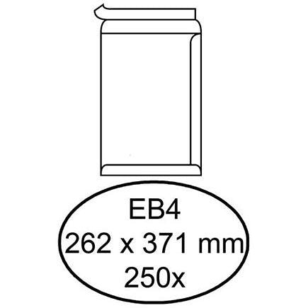 250 Witte zelfklevende akte enveloppen EB4 262 x 371 mm