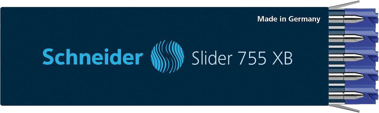 10 Schneider Slider 755 XB balpenvullingen blauw