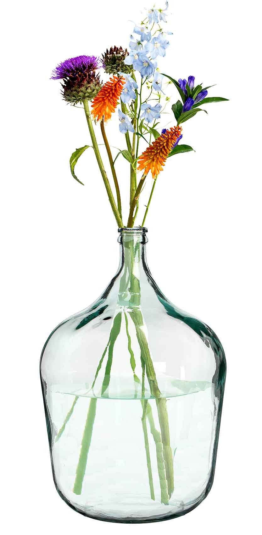 Mica Decorations Diego Vaas Fles - H56 x Ø40 cm - Glas - Transparant