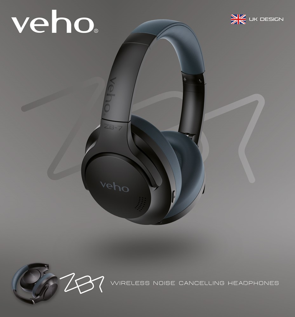 Veho ZB-7 wireless ANC headphones - Black - VEP-024-ZB7-B