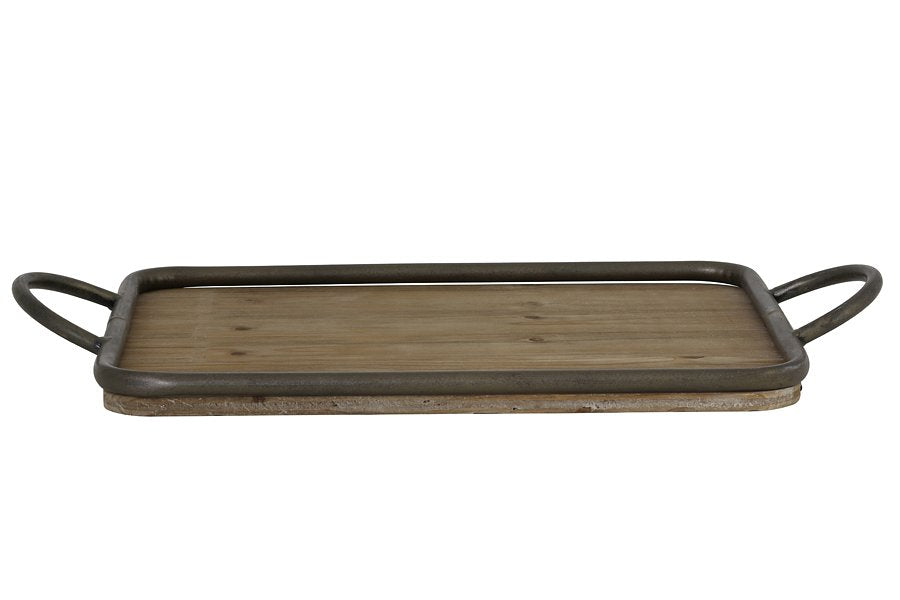 Light&living Dienblad 51,5x31 cm MOULON hout+zink