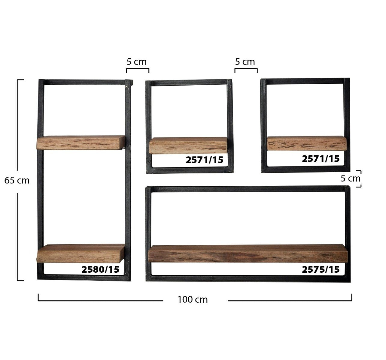 AnLi Style Wandplank edge 65cm