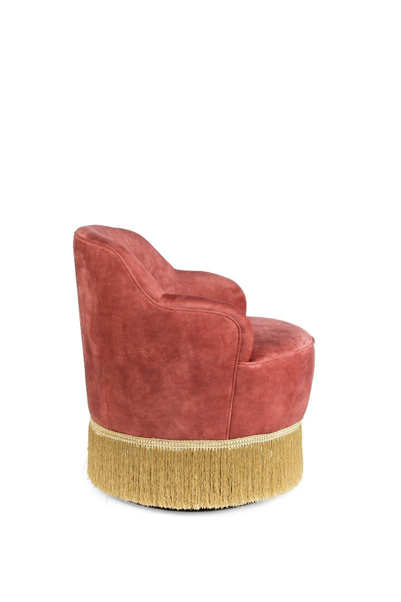 BOLD MONKEY Fringe Me Up Lounge Chair Old Pink