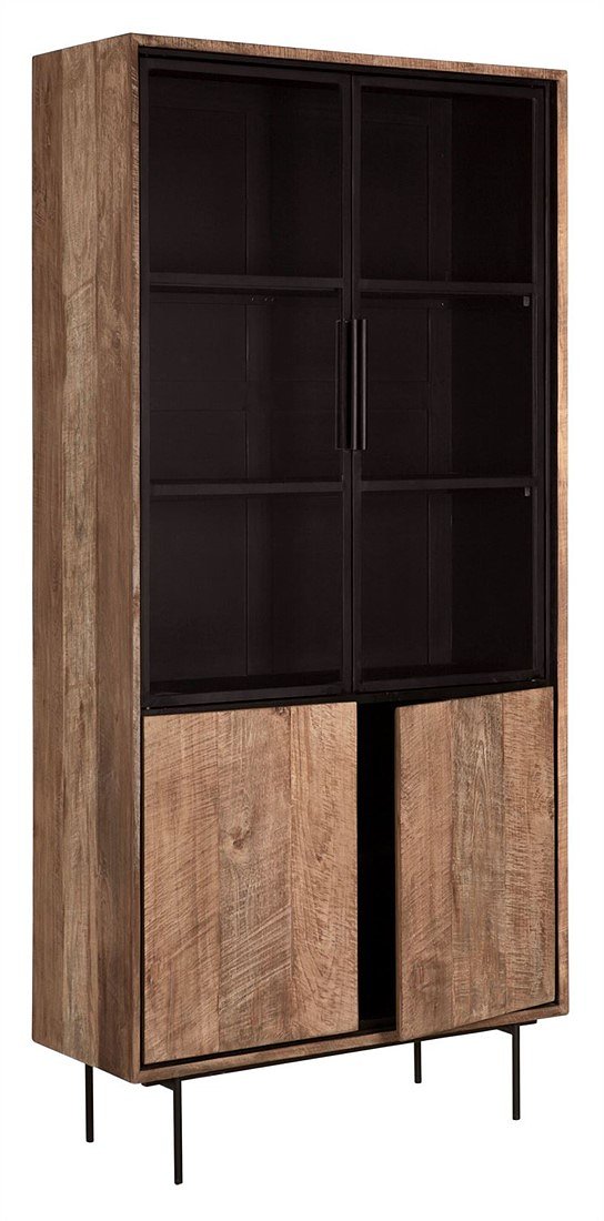 DTP Home Showcase Metropole small, 2x2 doors,210x100x40 cm, recycled teakwood