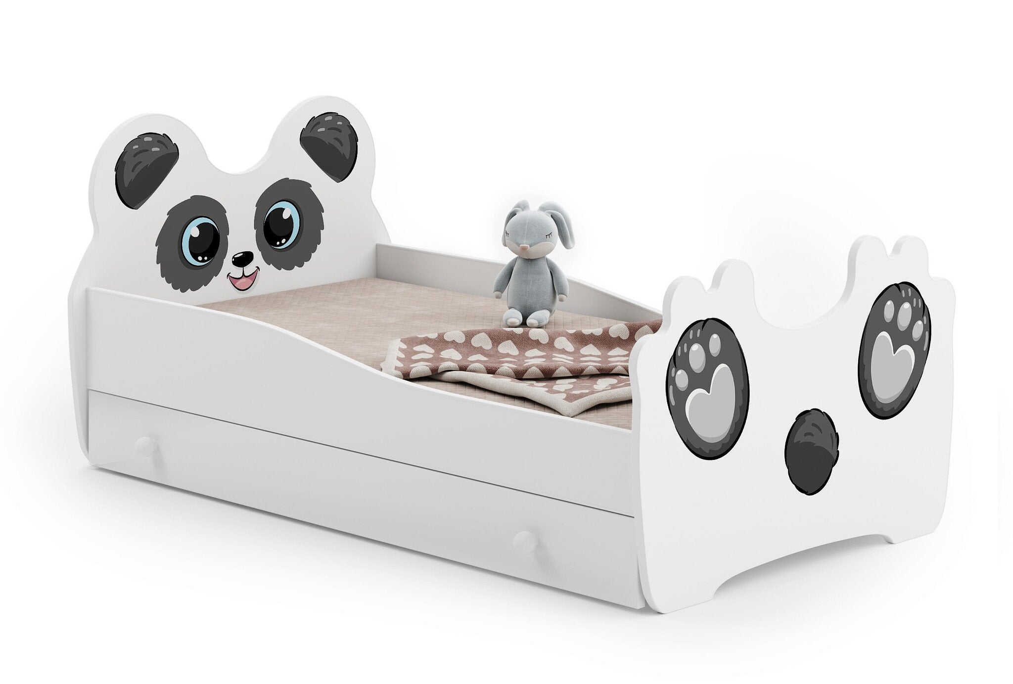 Kinderbed panda - met lade - 160x80cm - incl. matras