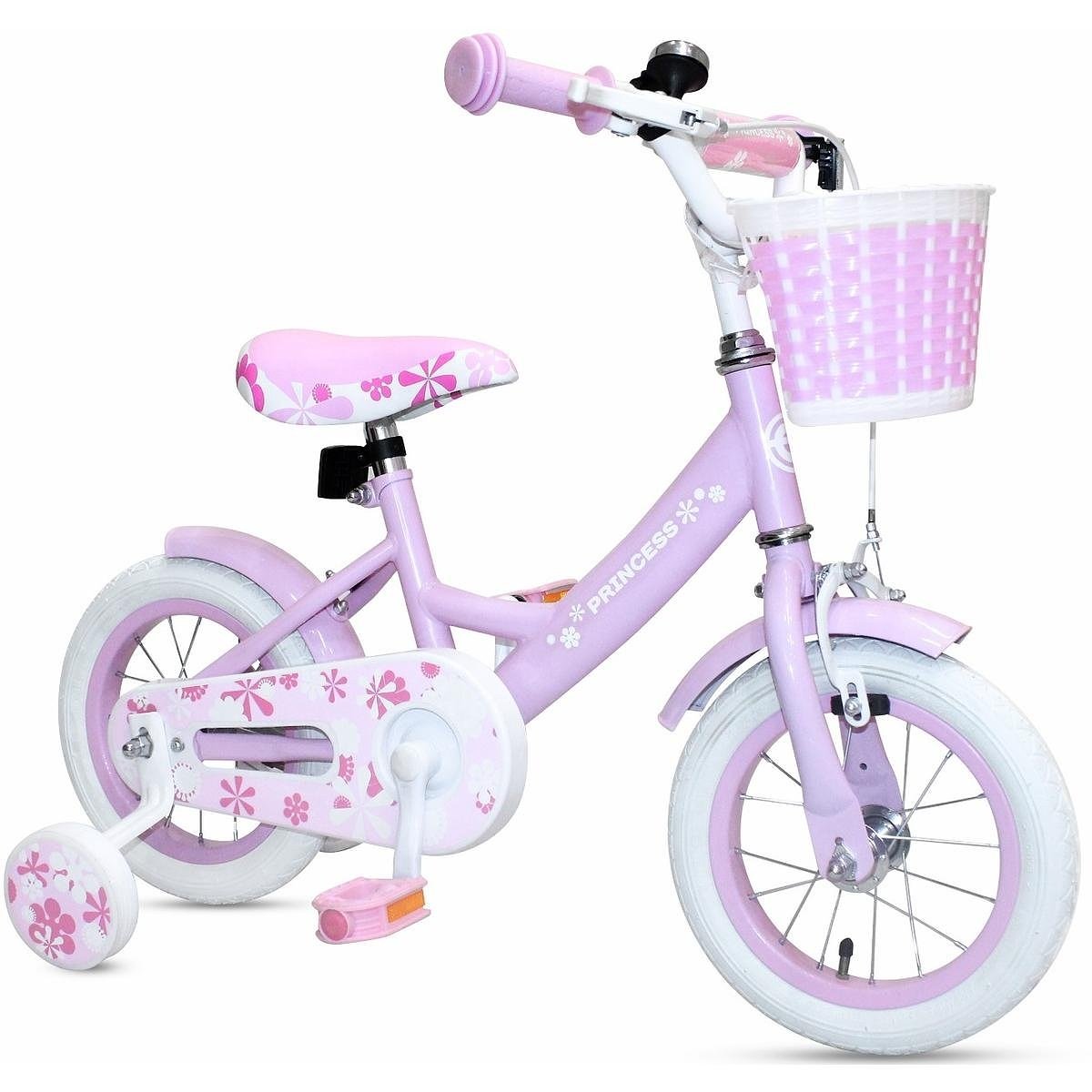 Meisjesfiets 12 inch - paars - prinses