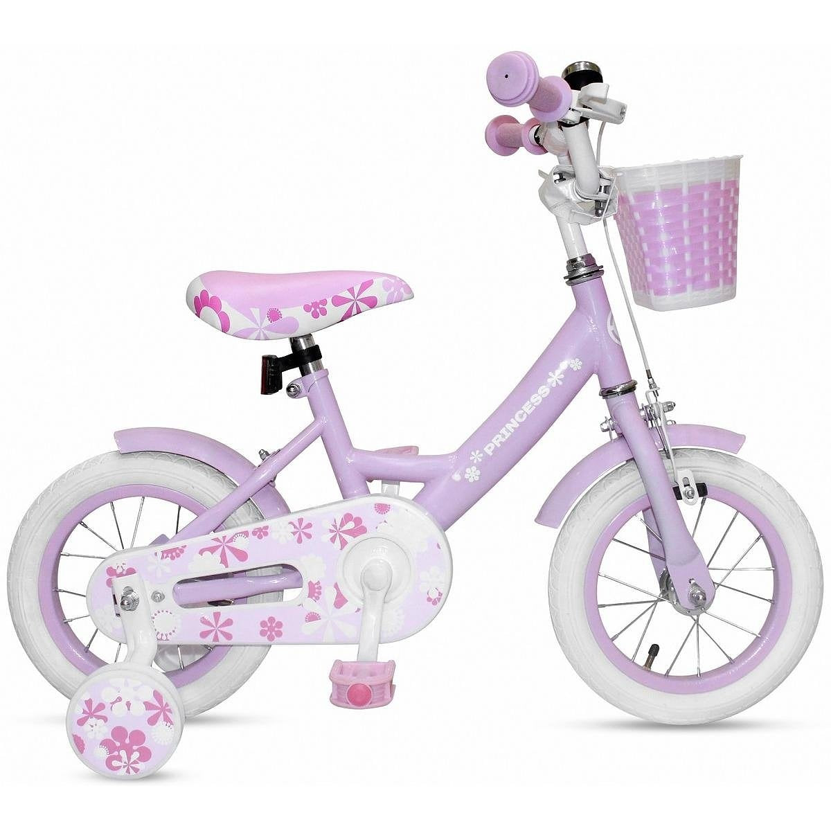 Meisjesfiets 12 inch - paars - prinses