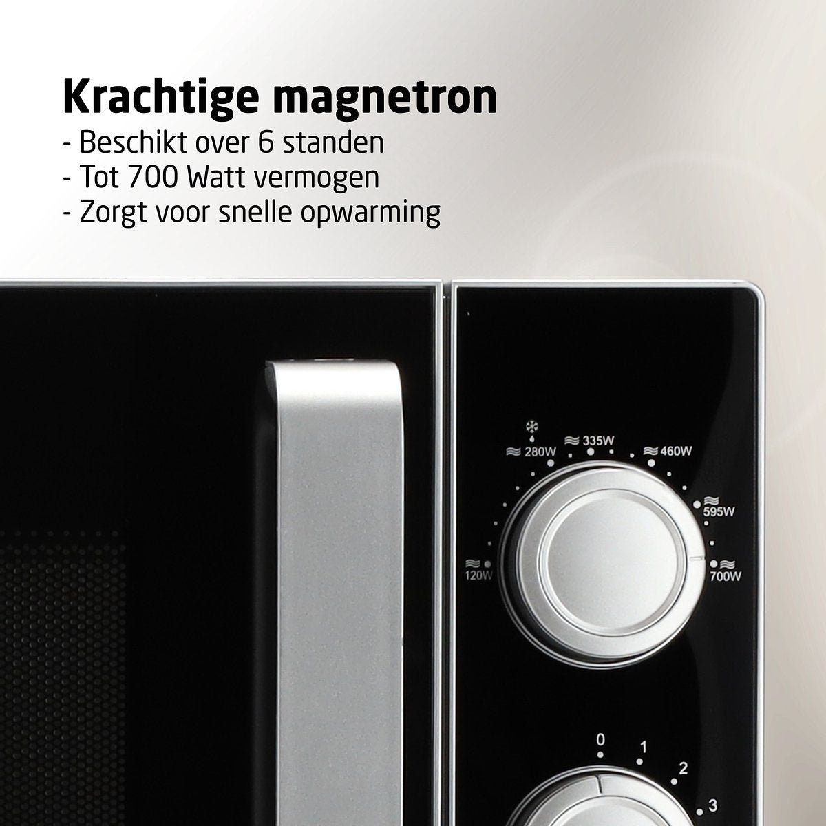BROCK Electronics Solo Magnetron MWO 2012 SS (20 liter, Zwart/Grijs)