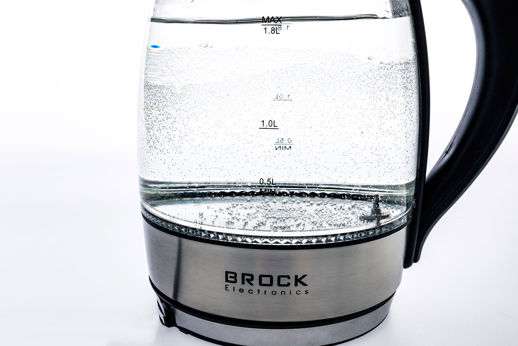 BROCK Electronics Waterkoker Glas WK 2106 LL (1.8 liter, Temperatuurregeling, RVS)