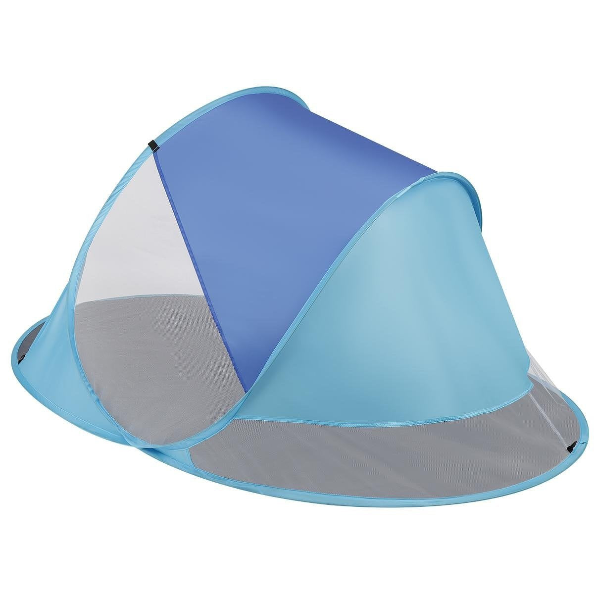 Pop-up strandtent - blauw - zelfuitklappend - 190x120x90/70cm