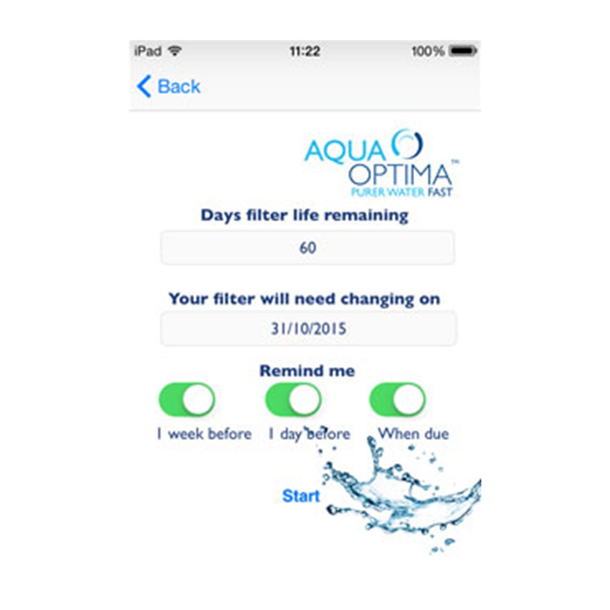 Waterfilterkan - 2,8L - Aqua Optima Oria - Inclusief Filter