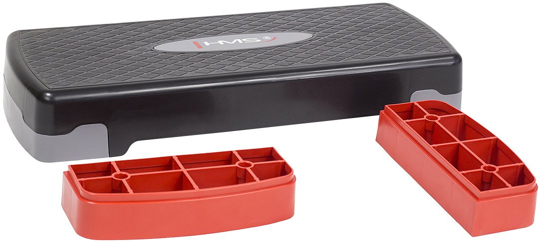 HMS AS003 Aerobic Fitness Stepbank (Rood, 2-traps, Verstelbaar)