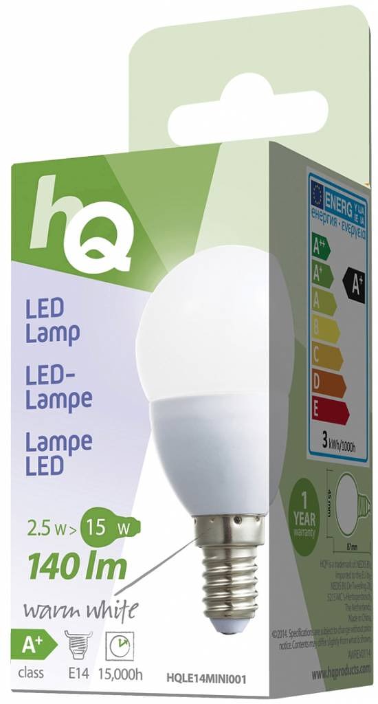 HQ E14 LED Lamp Mini-globe 2,5 W (15 W) - Warm White