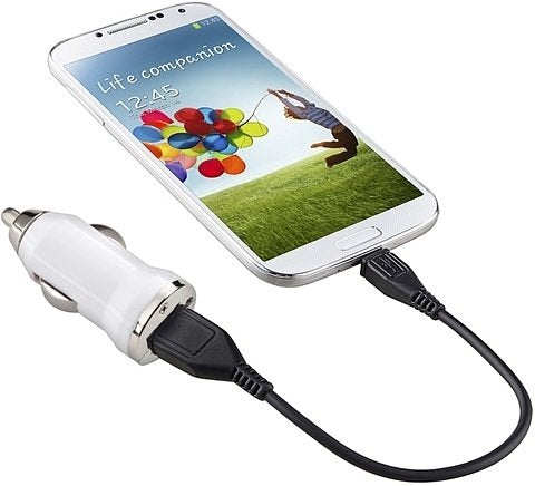 Universele LED USB Mini Autolader / Car Charger Adapter White