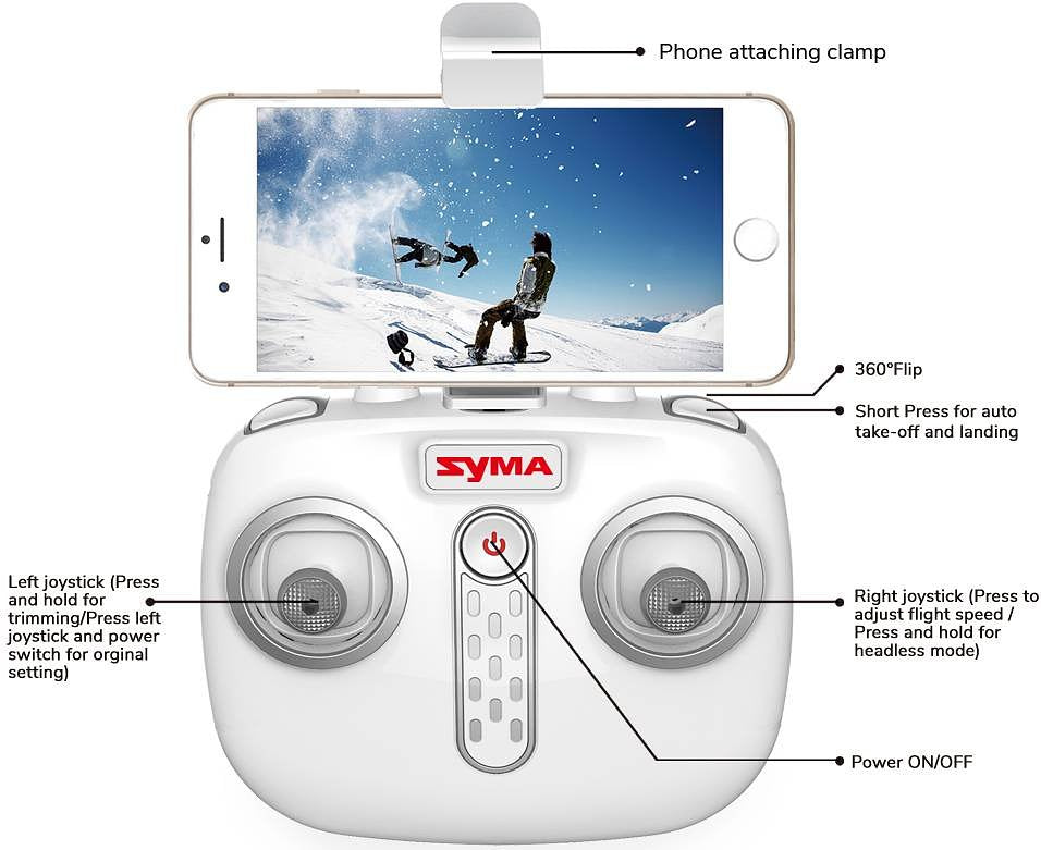 Syma X15W FPV Real-Time Quadcopter - Zwart