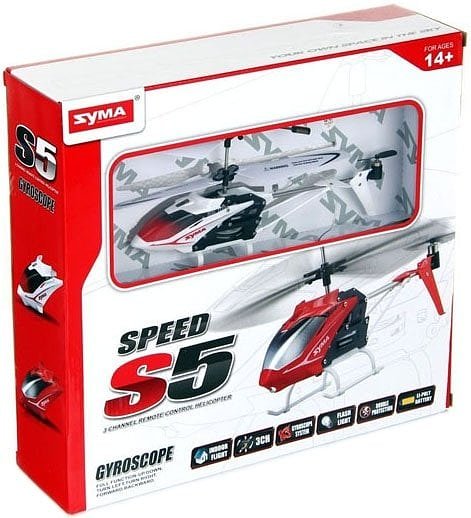 Syma S5 Speed 3-Channel RC Mini LED Helicopter - White