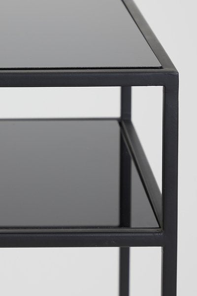 Light&living Zuil S/2 30x30x80+35x35x100 cm BILO mat zwart+glas zwart