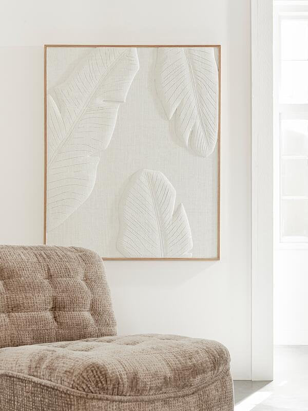 MUST Living Wall Panel Indian Banana Leaf,127x102x4 cm, white jute