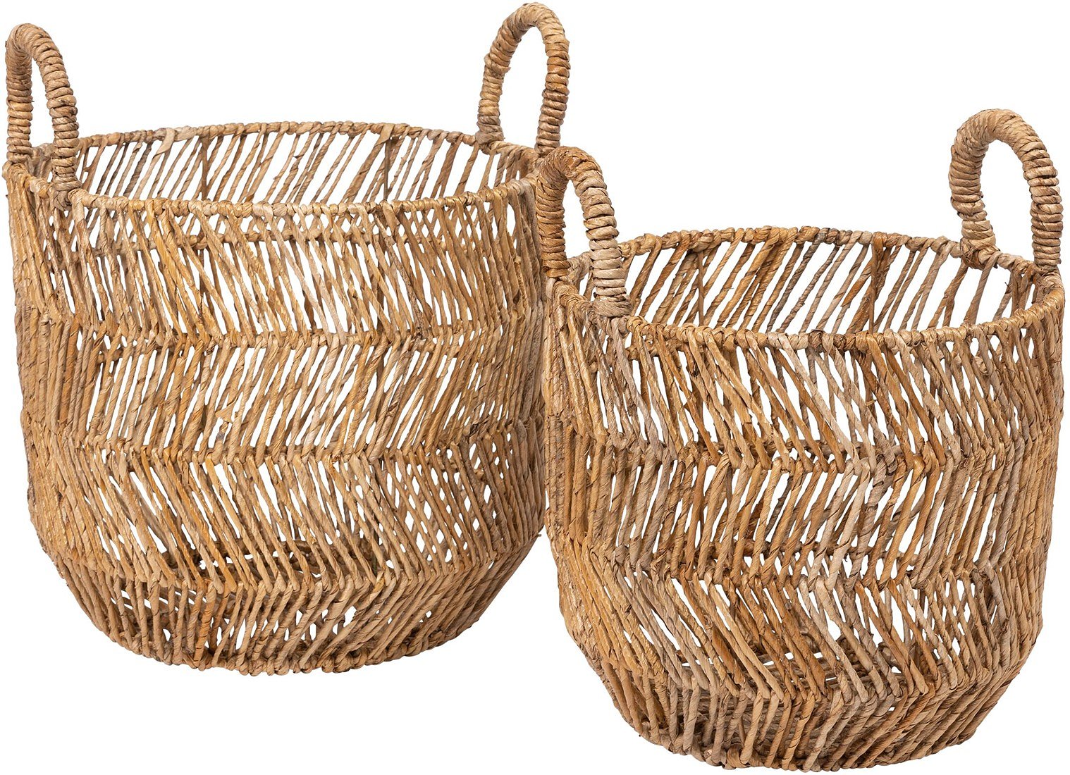 MUST Living Basket San Miguel, set of 2,42xØ34 cm / 49xØ40 cm, Abaca