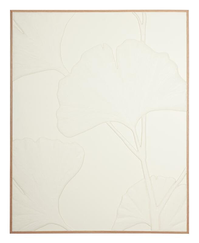 MUST Living Wall Panel Japanese Ginko Leaf,127x102x4 cm, white banana bark