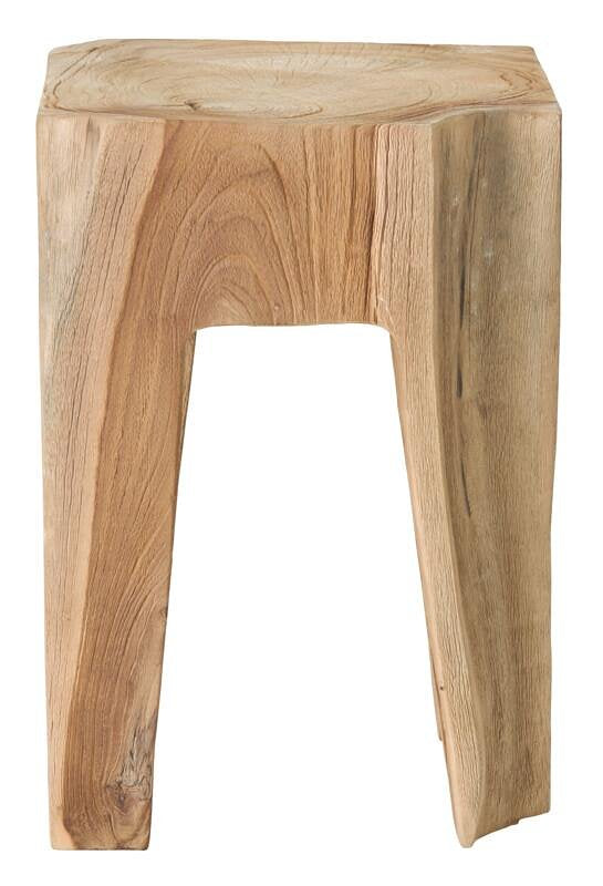 MUST Living Stool Vito Natural,45x30x30 cm, natural recycled teakwood with natural cracks