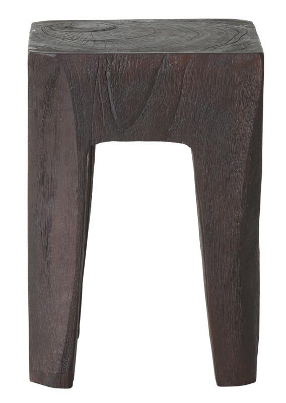 MUST Living Stool Vito Brown,45x30x30 cm, brown recycled teakwood with natural cracks