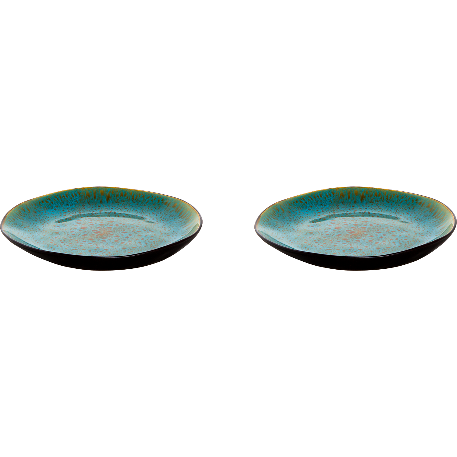 Palmer Plate Lotus 20.5 cm Black Turquoise Stoneware 2 piece(s)