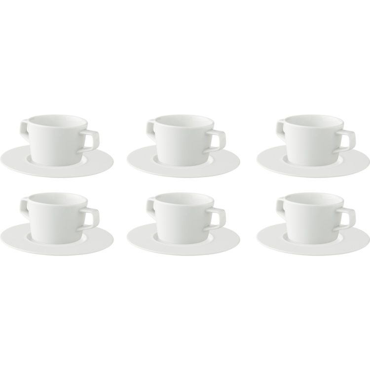 Palmer Soup cup and saucer White Delight 30 cl 10 cm White 6 piece(s)