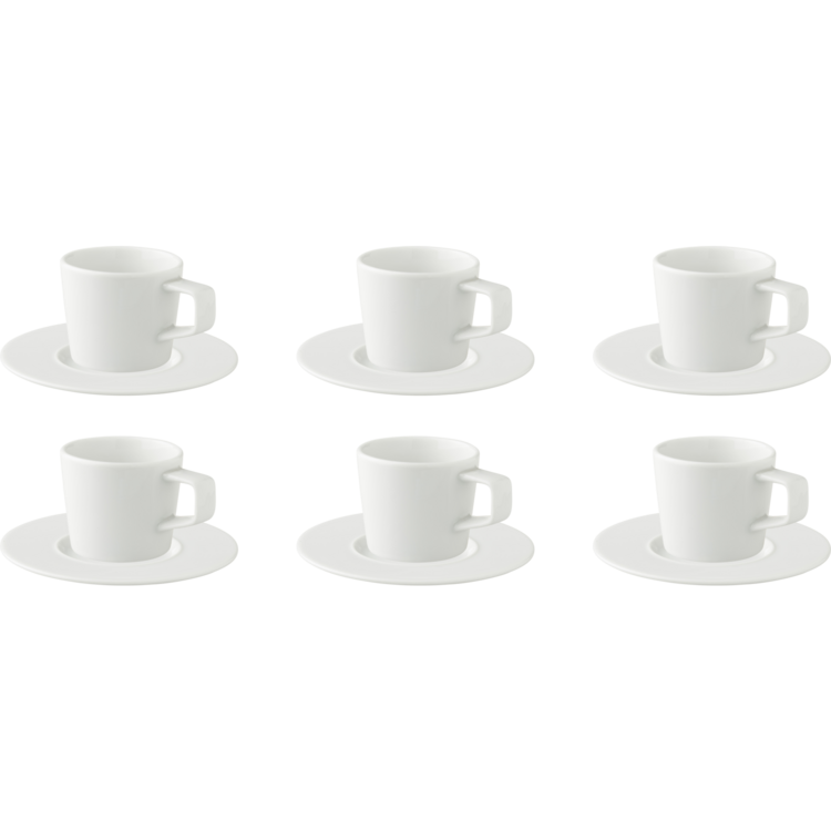 Palmer Cappuccino cup and saucer White Delight 18 cl 16 cm White Porcelain 6 piece(s)