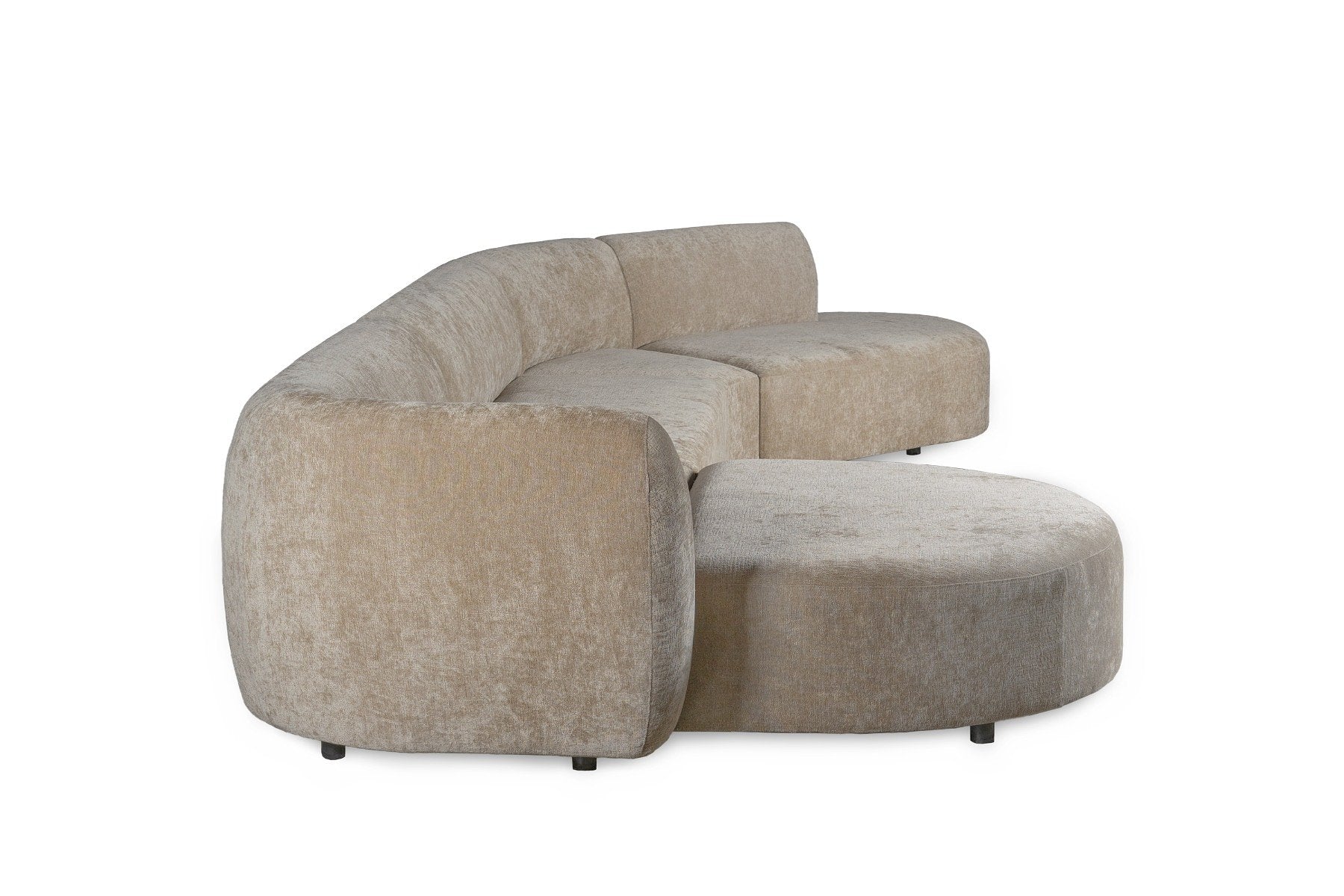 PTMD Lujo sofa cream 6051 fiore fabric longchair pouf