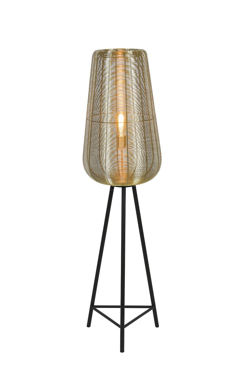 Light&living Vloerlamp driepoot Ø37x135 cm ADETA goud+mat zwart