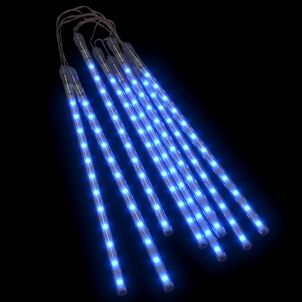 Meteoorlichten 8 st 192 LED&#39;s binnen/buiten 30 cm blauw