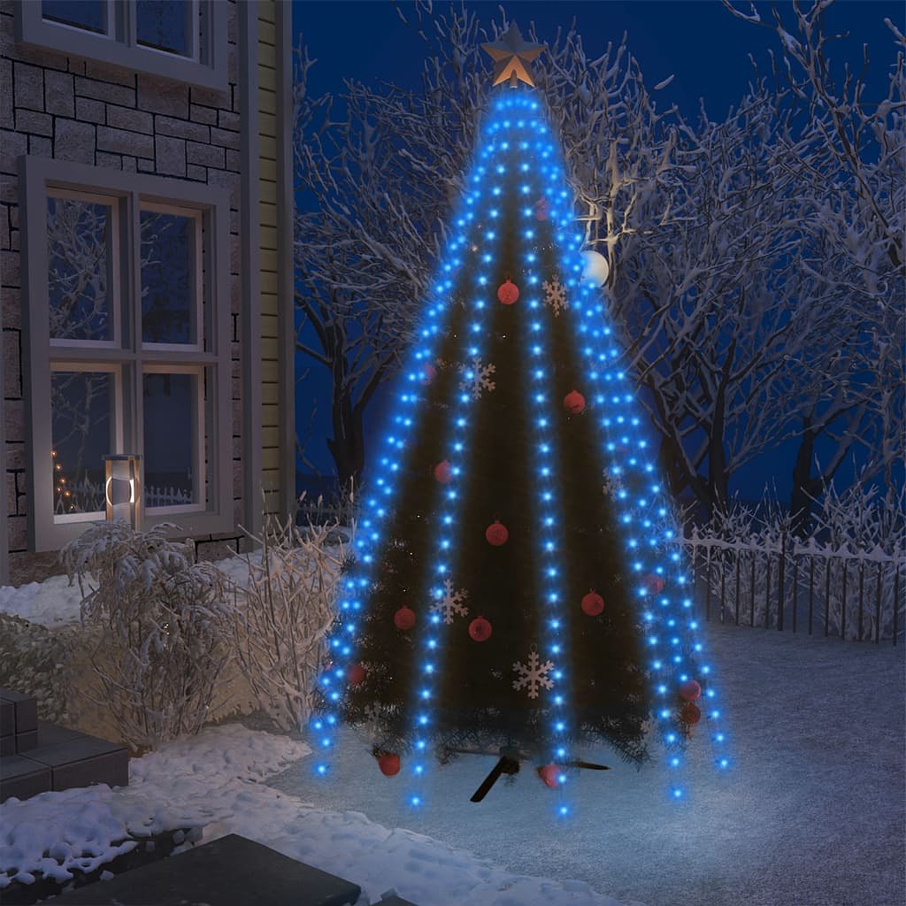 Kerstboomverlichting met 250 LED&#39;s blauw net 250 cm