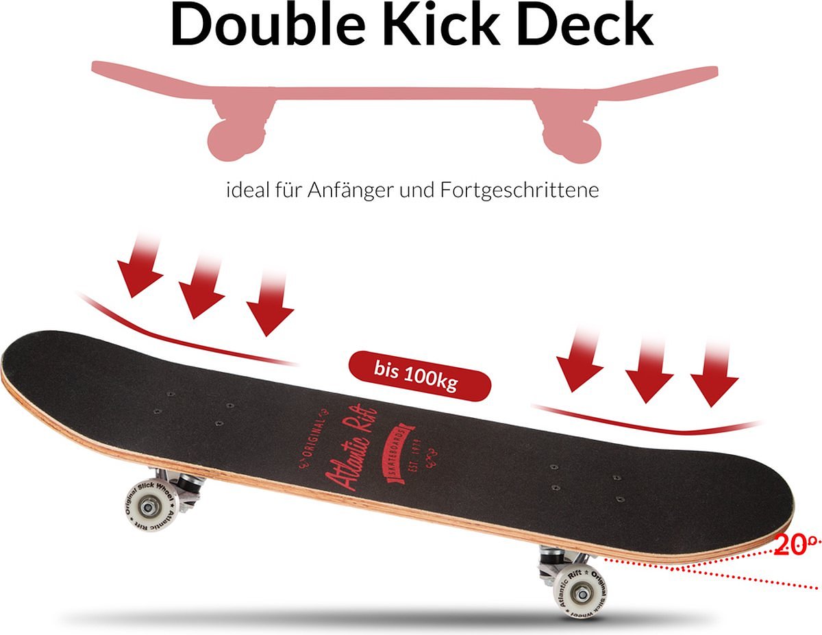 Skateboard Atlantic Rift - ABEC 9 Kogellagers - 80x24cm