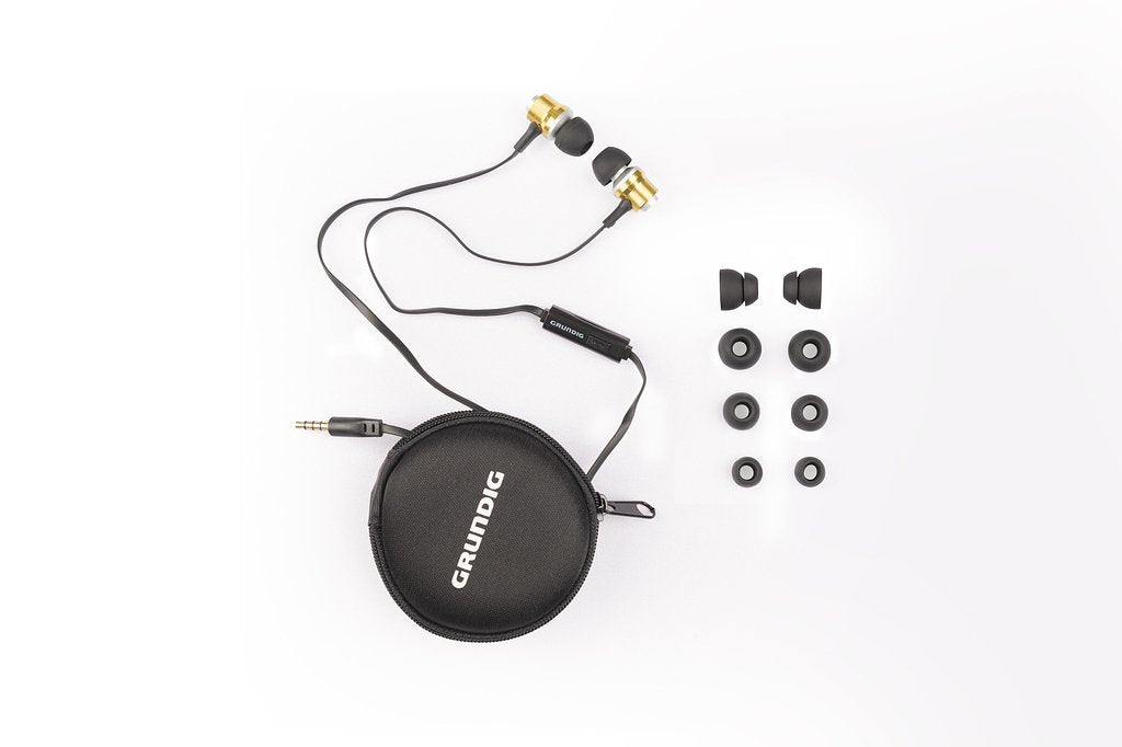 Metalen pro stereo oortelefoon met microfoon