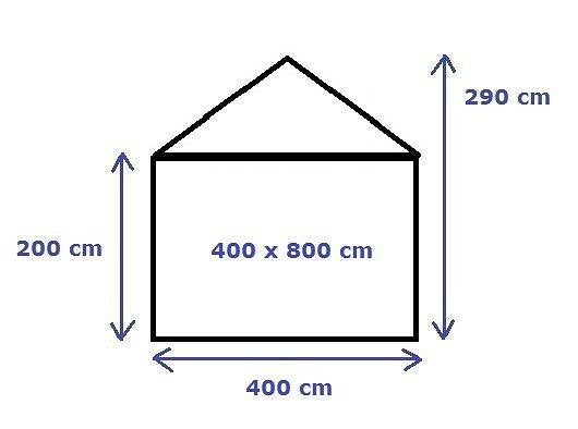 Opslagtent Premium PVC 4x8 mtr in Zwart